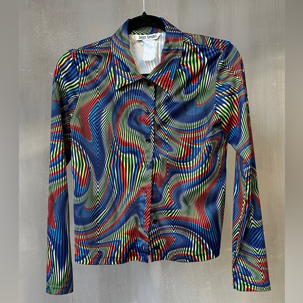 Psychedelic Print Button-Up Shirt